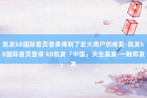 凯发k8国际首页登录得到了宏大用户的疼爱-凯发k8国际首页登录 k8凯发「中国」天生赢家·一触即发